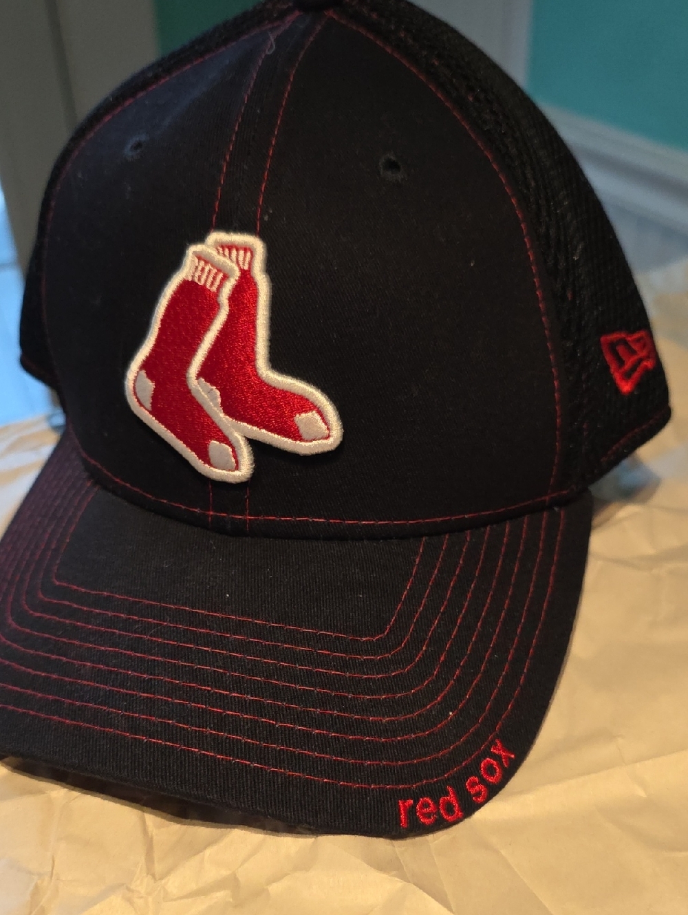 Boston Red Sox New Era Black and Red Hat